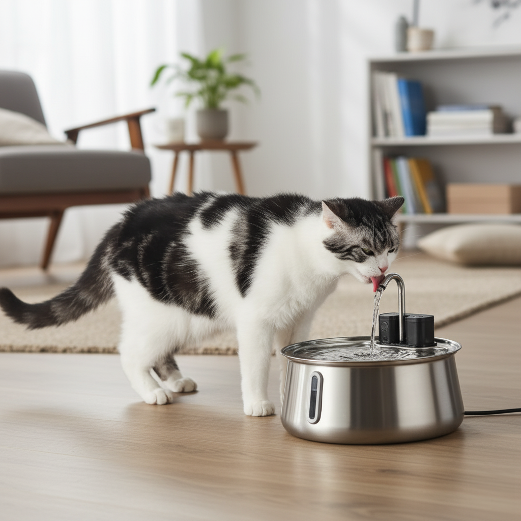 WhiskerWell™ Stainless Steel Pet Fountain