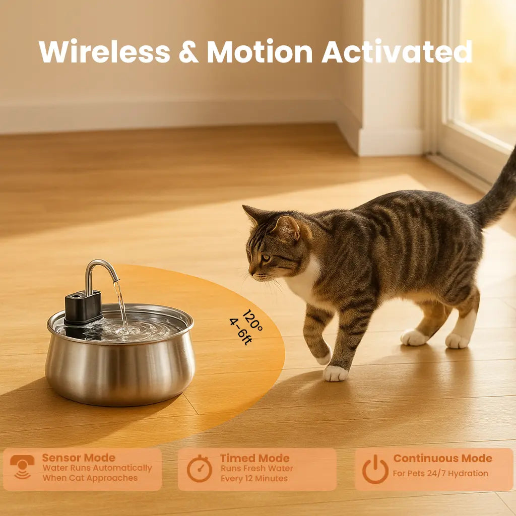 WhiskerWell™ Stainless Steel Pet Fountain