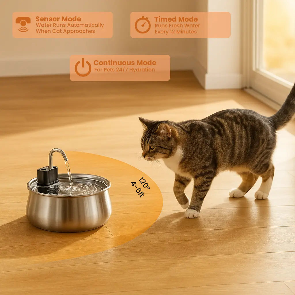 WhiskerWell™ Stainless Steel Pet Fountain