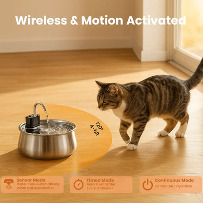 WhiskerWell™ Stainless Steel Pet Fountain