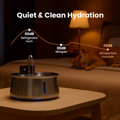 WhiskerWell™ Stainless Steel Pet Fountain