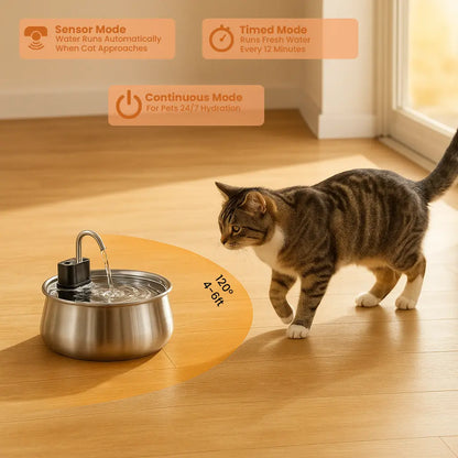 WhiskerWell™ Stainless Steel Pet Fountain